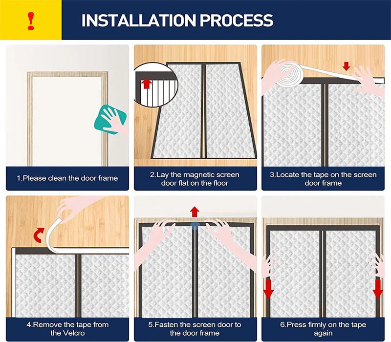 Magnetic Door Curtain Black – Easy to Install – Keeps Cold Out and Warmth In