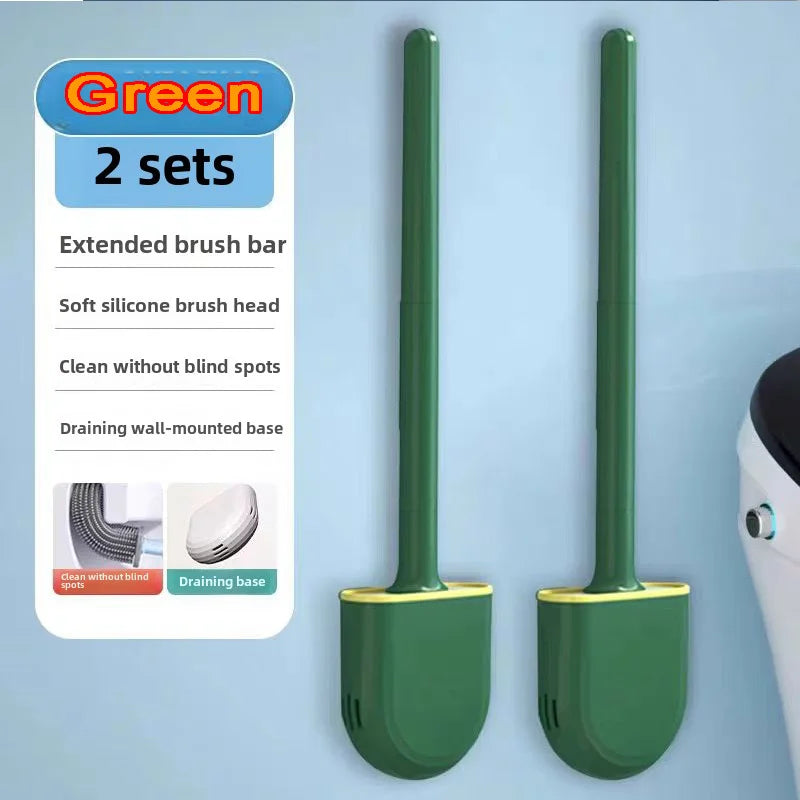 Toiletborstel siliconen ophangbaar met houder