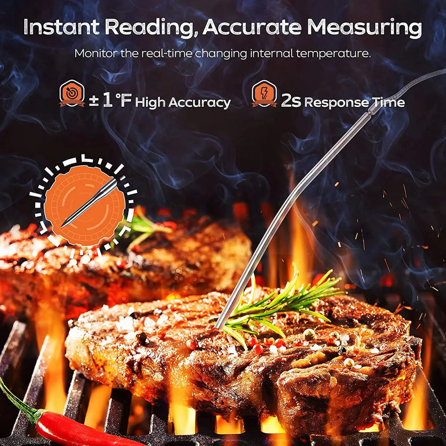Digital Meat Thermometer with Waterproof Stainless Steel Probe for Oven and BBQ