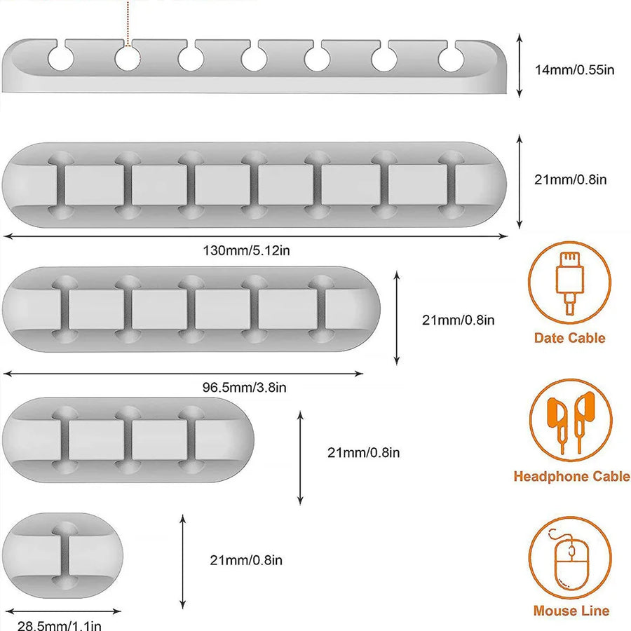 Kabelclips siliconen zelfklevend 5 stuks
