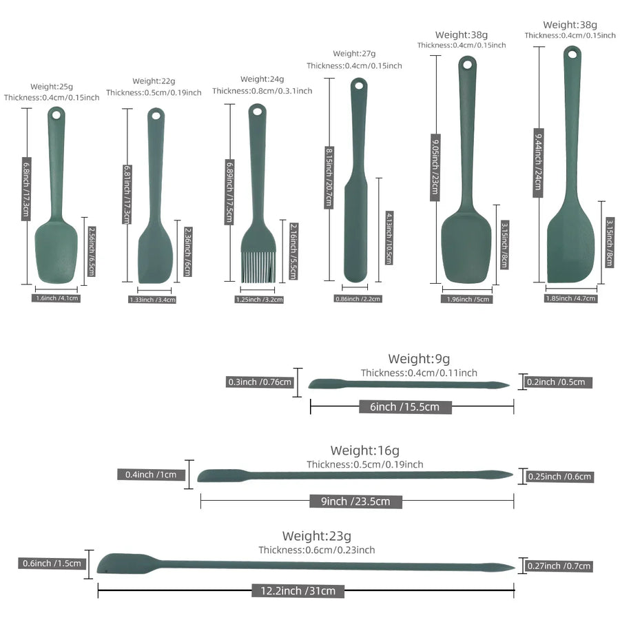 Silicone bakgerei set 6 of 9 delen