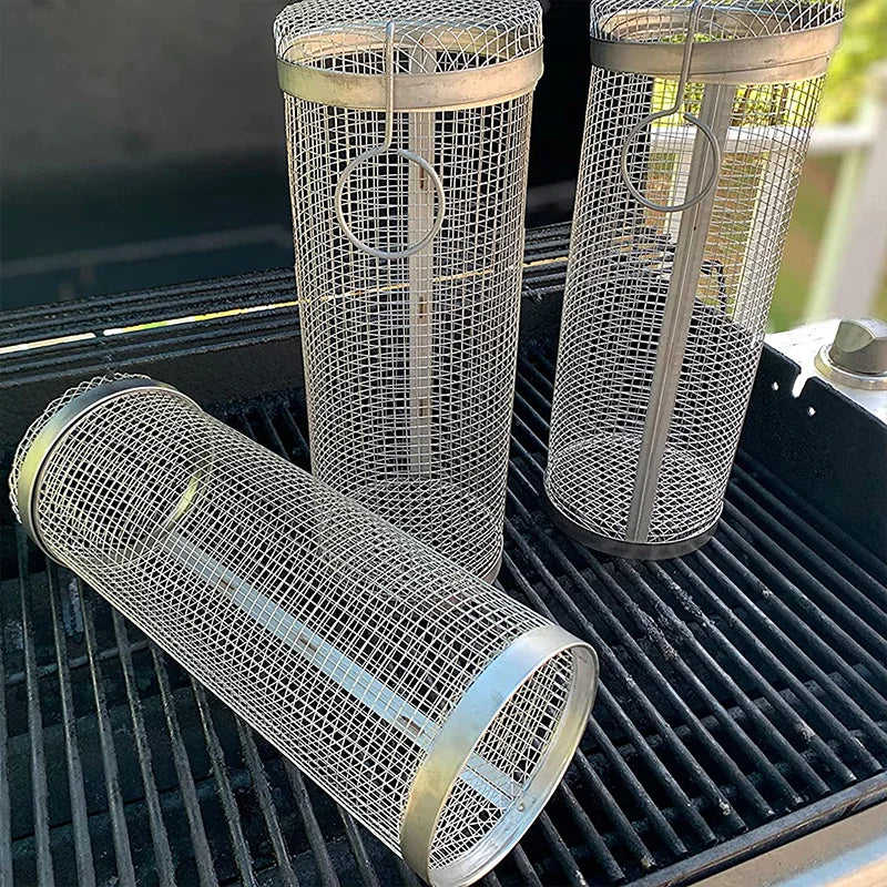 Barbecuebasket rol rond roestvrij staal