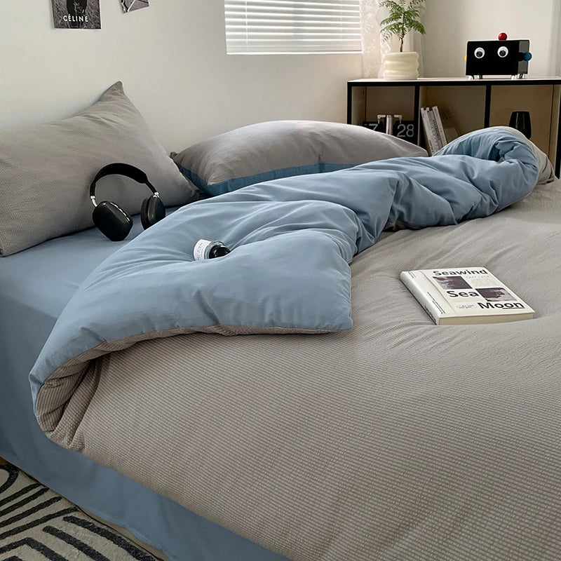 Dekbedovertrekset microfiber 3-delig met rits