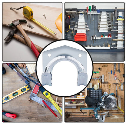 Set van 5 Dubbele Gietijzeren Wandhaken voor Gereedschap