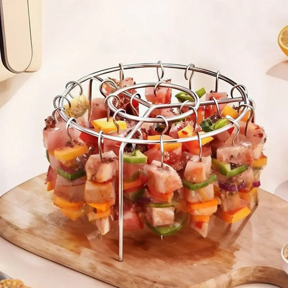 Airfryer spiesjesrek rond roestvrij staal