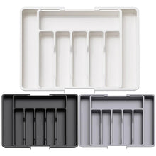 Verstelbare en uitbreidbare bestek lade-organizer