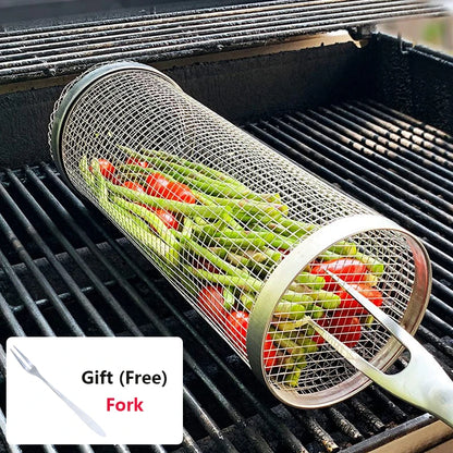 Barbecuebasket rol rond roestvrij staal