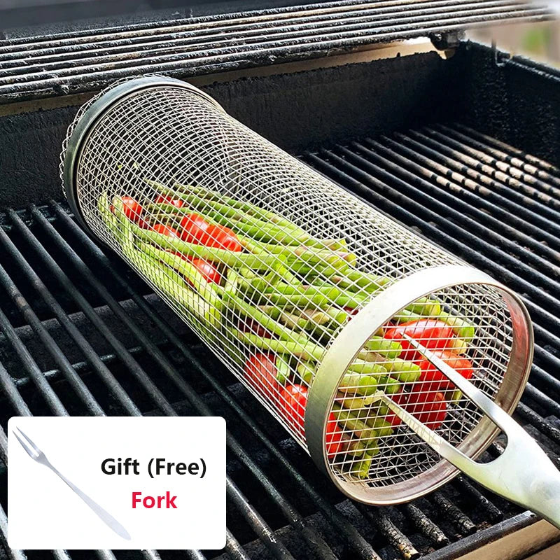 Barbecuebasket rol rond roestvrij staal