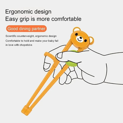 Kinder Eetstokjes Leertraining Dierenvorm Met Voedselveilig ABS Silicone 3 Pack Huismerken.nl