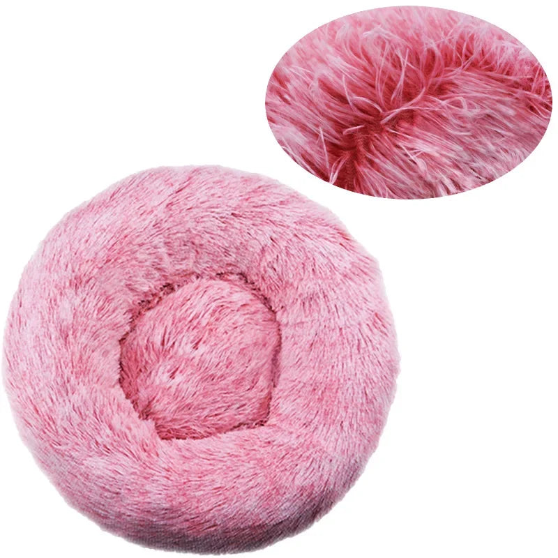Huisdierbed rond pluche machinewasbaar Ø40-90 cm