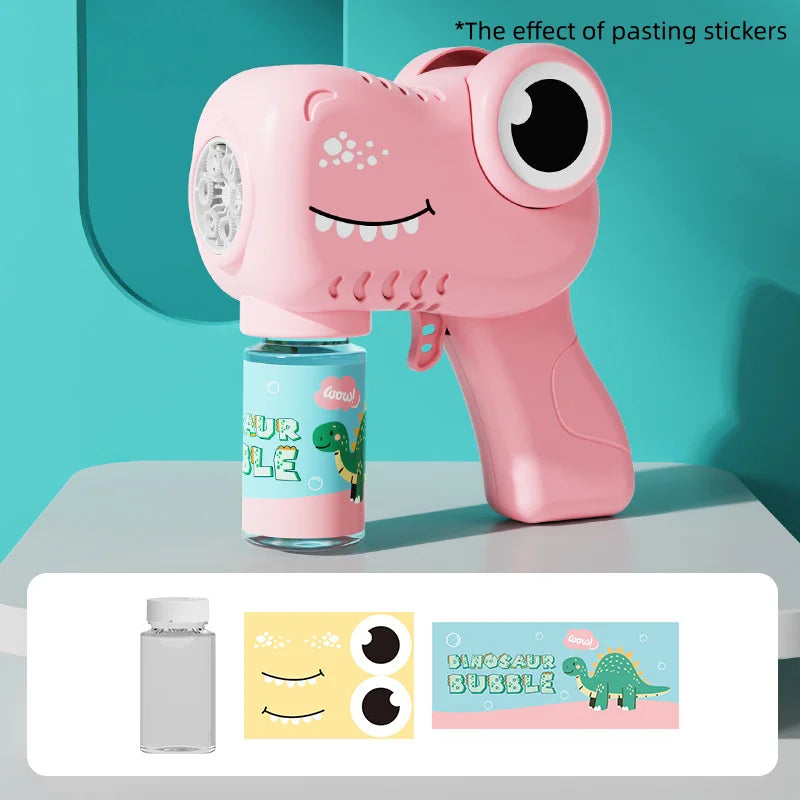 Dinosaur Bubble Machine with Light and 6 Holes – Portable for Outdoor Use