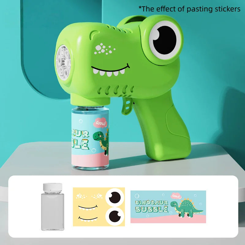 Dinosaur Bubble Machine with Light and 6 Holes – Portable for Outdoor Use
