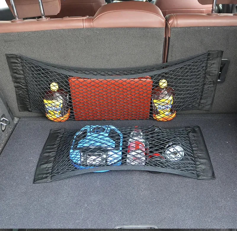 Auto kofferbak opbergnet dubbellaags elastisch