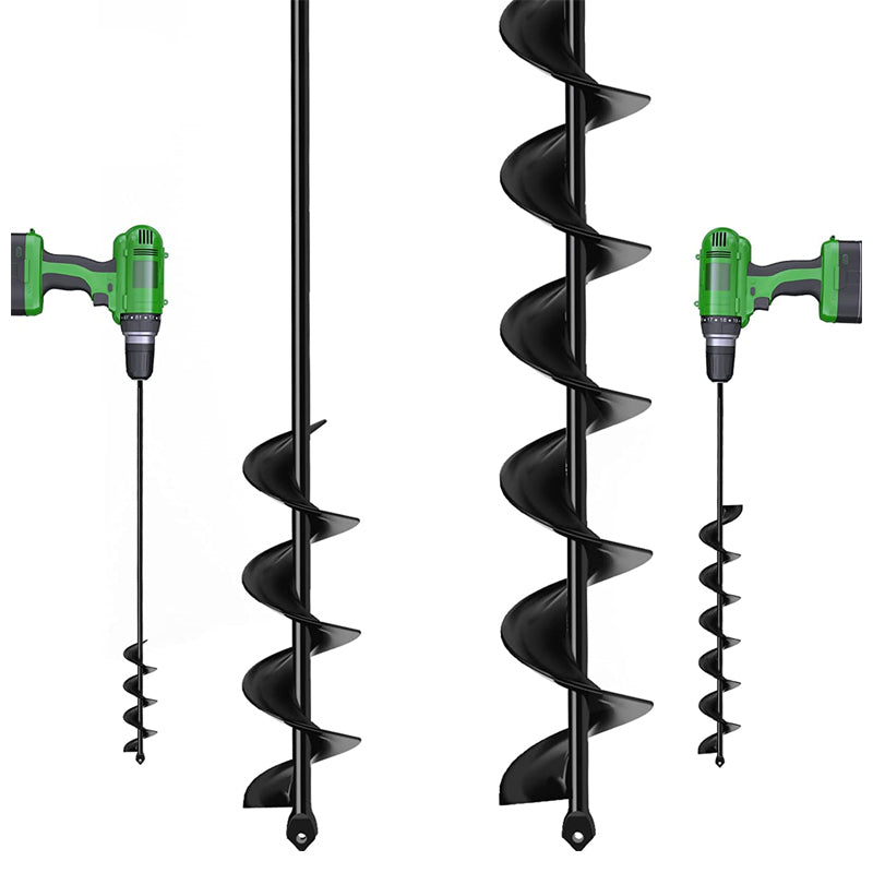 Tuinboor set 9 maten spiraal zwart