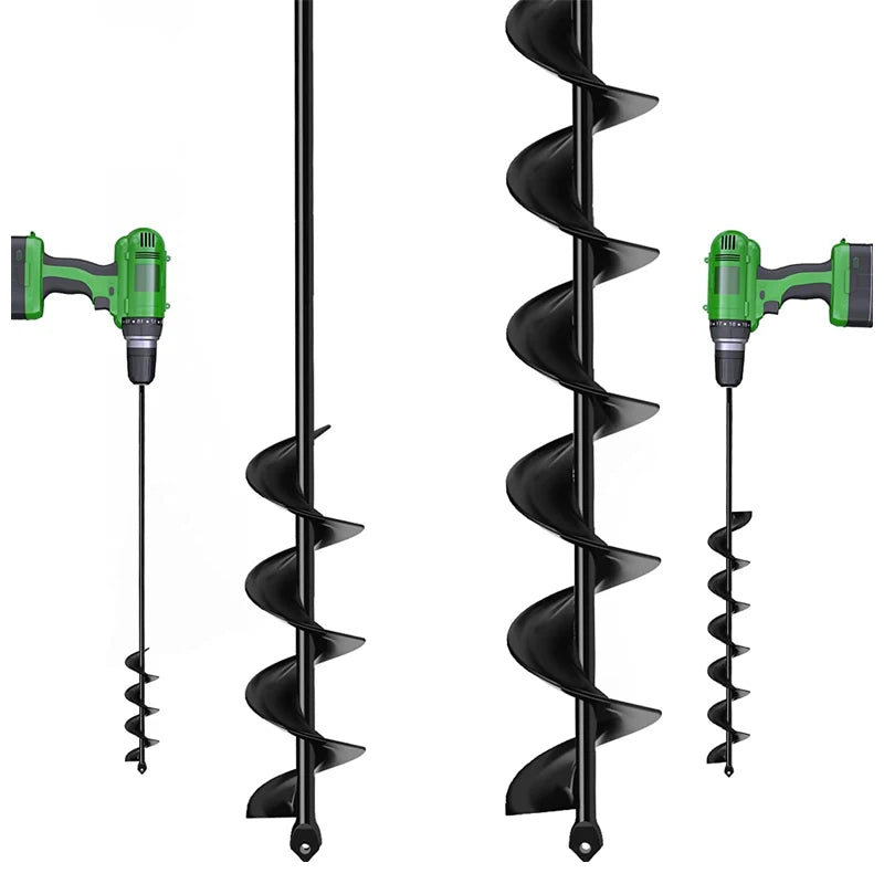Tuinboor set 9 maten spiraal zwart