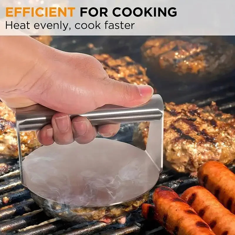 Stainless Steel Smash Burger Press for Consistent Burgers