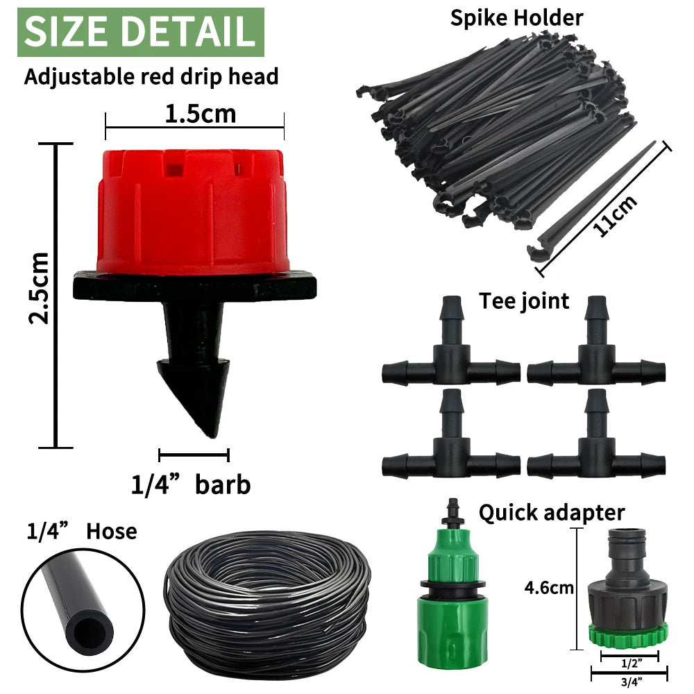 Automatisch Micro Druppelirrigatie Systeem 20M met Instelbare Druppelaars