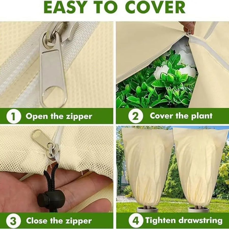 Plantenbeschermhoes winter non-woven rits trekkoord