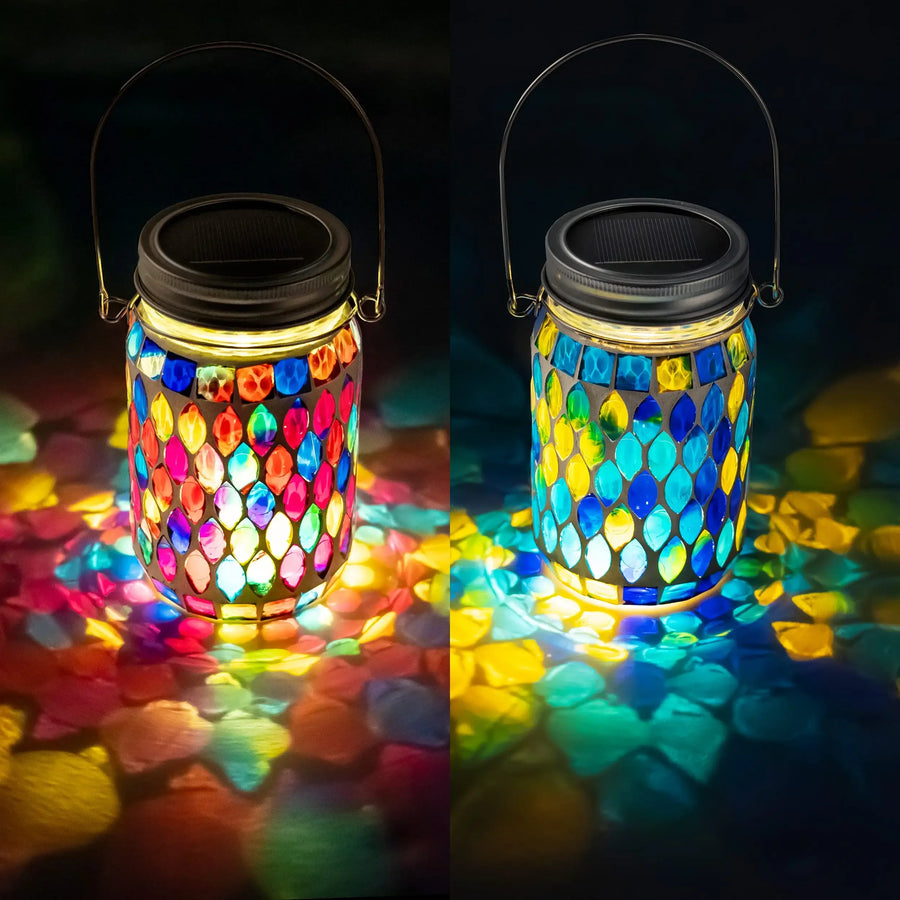 Solar hanglantaarn mozaïek glas