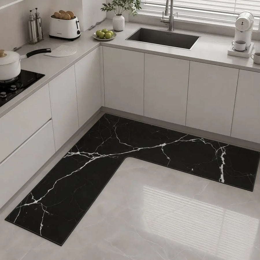 L-vormige keukenvloermat antislip