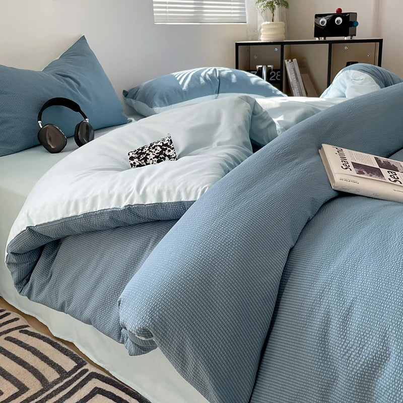 Dekbedovertrekset microfiber 3-delig met rits