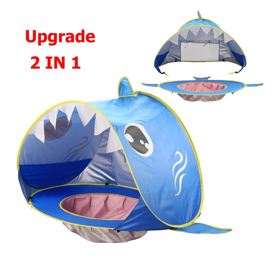 Foldable 2-in-1 Beach Tent with UPF 50+ and Pool Function