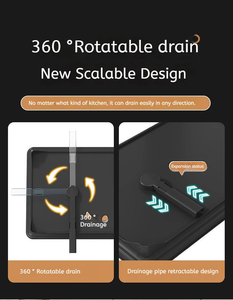 Verstelbaar Afwasrek Boven Gootsteen Met Draaibare Afvoer