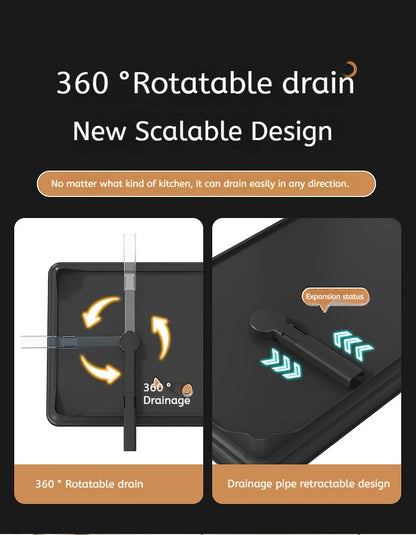 Verstelbaar Afwasrek Boven Gootsteen Met Draaibare Afvoer