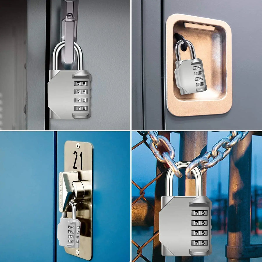 Hangslot met sleutel zinklegering zwart zilver