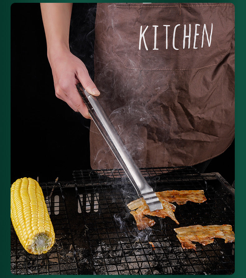 Long BBQ Tongs 45 cm Stainless Steel for Outdoor Cooking