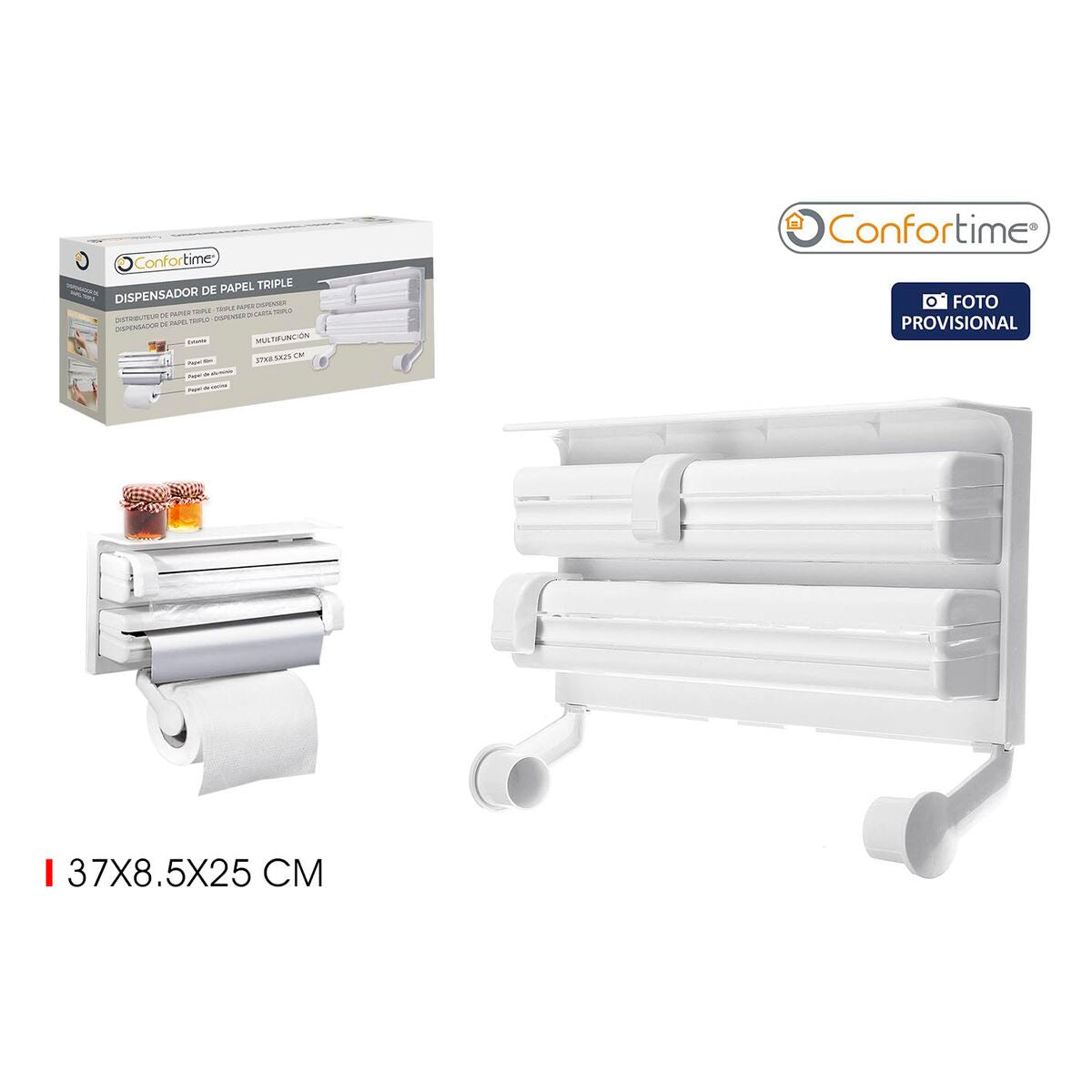 Confortime Keukenrolhouder Confortime 37 X 8,5 X 25 Cm (6 Stuks)