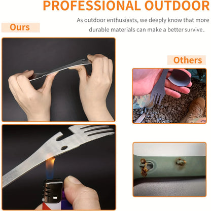 RVS Spork 5-in-1 voor Kamperen en Outdoor