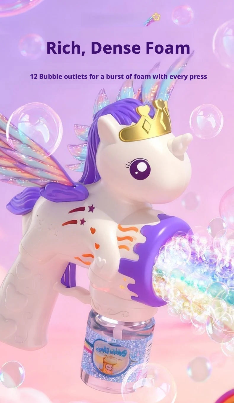 Bellenblaaspistool elektrisch unicorn LED