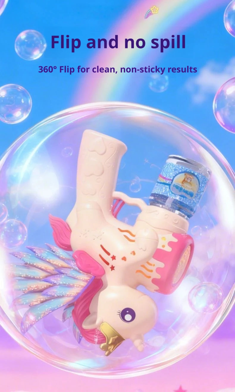 Bellenblaaspistool elektrisch unicorn LED