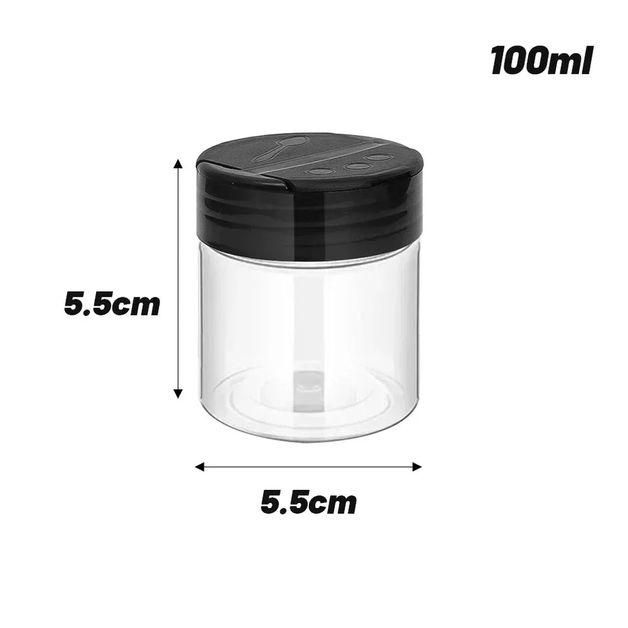 Kruidenpotjes kunststof shaker deksel 100-300 ml