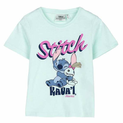 Stitch T-Shirt Met Korte Mouwen Voor Kinderen Stitch Groen Turkoois