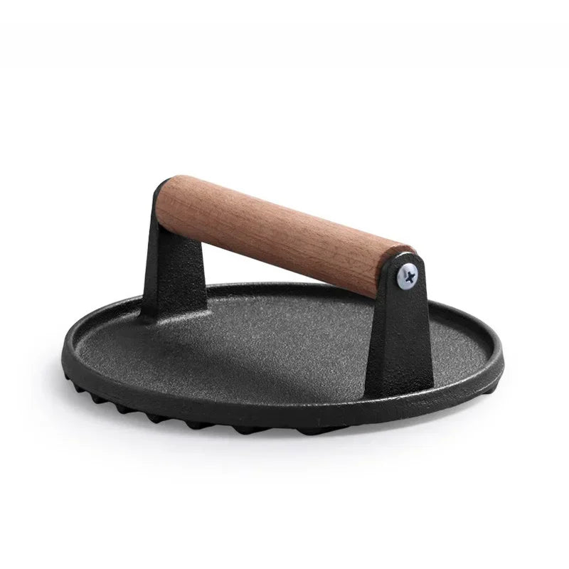 Rectangular Cast Iron Meat Press for Burgers and Steaks