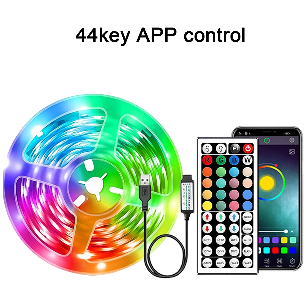 RGB LED strip 5 meter app bediening flexibel