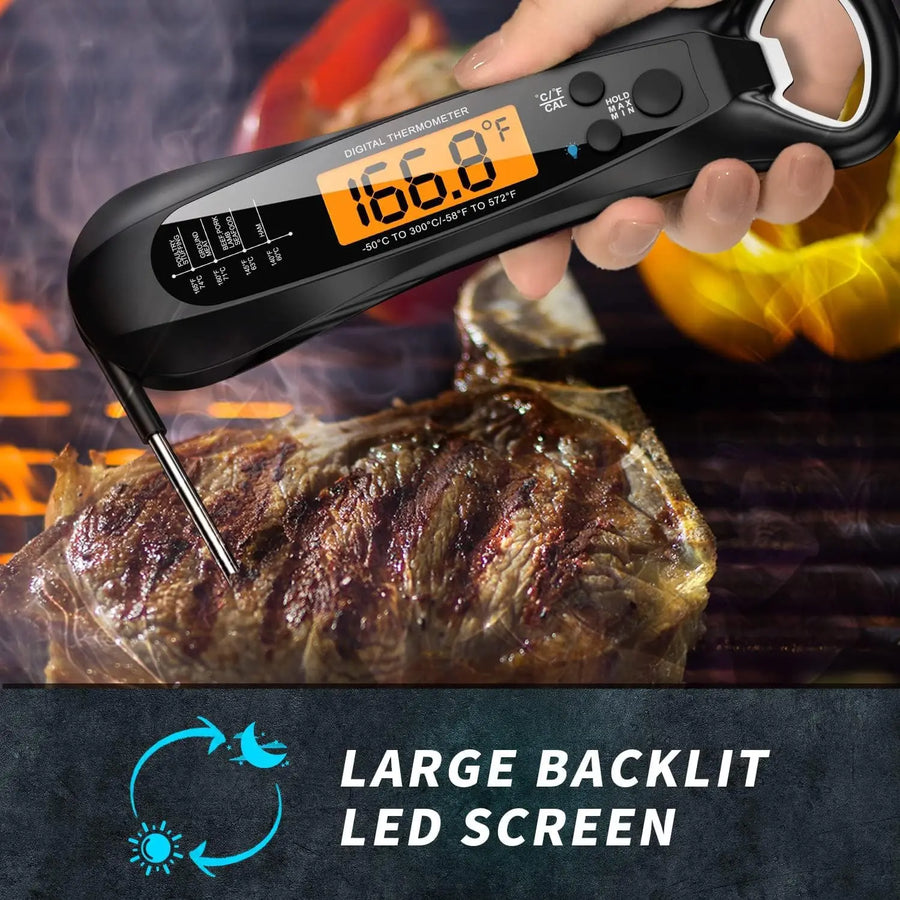 Digital Meat Thermometer with Fast Measurement, Backlight, and Magnet