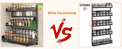 Uitschuifbaar kruidenrek, drie laags voor aanrecht