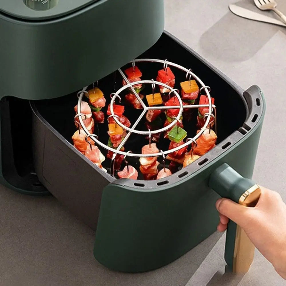 Airfryer spiesjesrek rond roestvrij staal