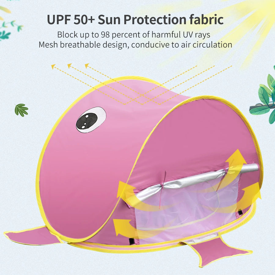 Pop-up strandtent kinderen met zwembadje UV-bescherming