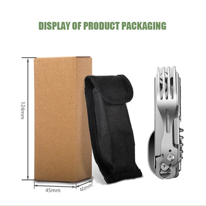 Opvouwbare Bestekset RVS met Blikopener voor Outdoor