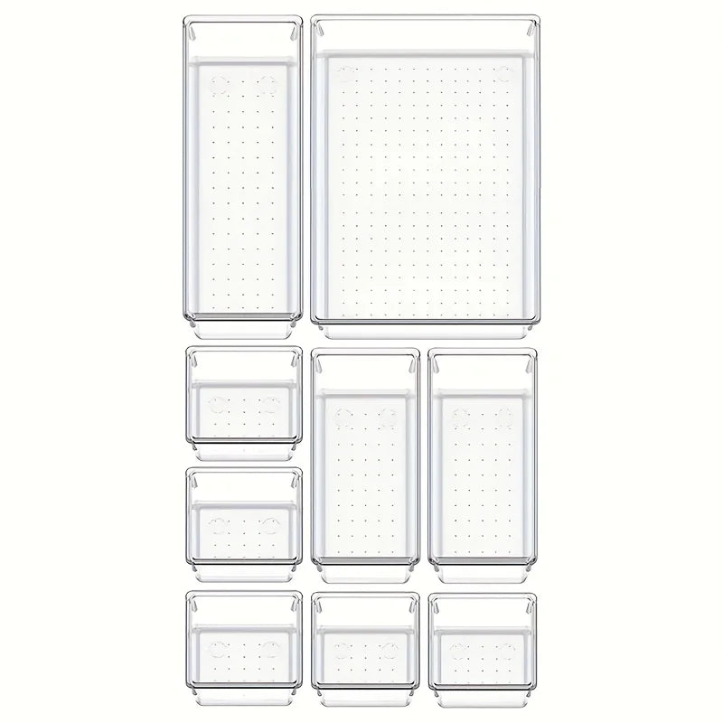 Lade-organizer set 10-delig transparant