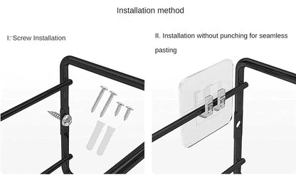 Set van 2 ijzeren draadkruidenrekken voor wandmontage