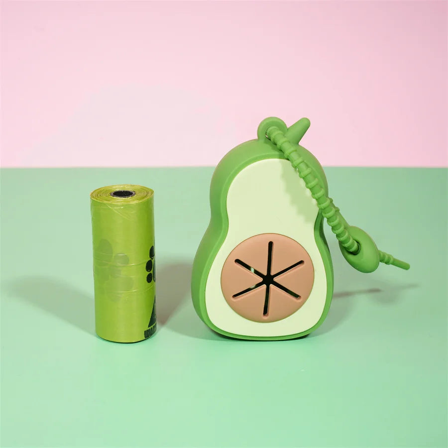 Hondenpoepzakjeshouder avocado met riemclip