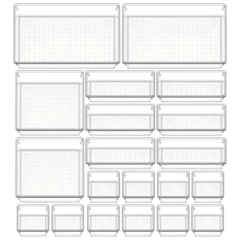 Lade-organizer set 10-delig transparant