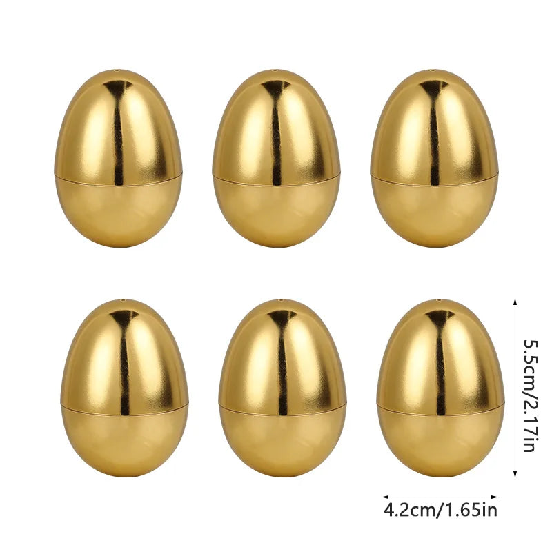 Paaseieren goudkleurig vulbaar 6 stuks