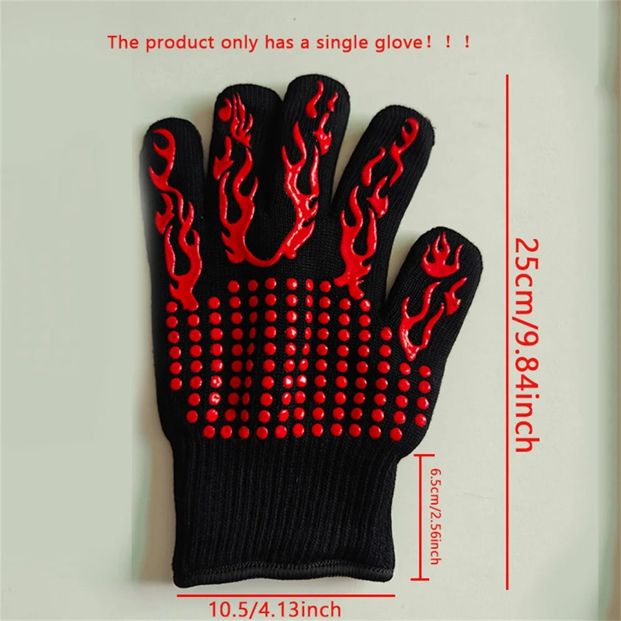 Universal Heat-Resistant Oven Mitt (1 Piece) with Non-slip for Barbecue & Kitchen