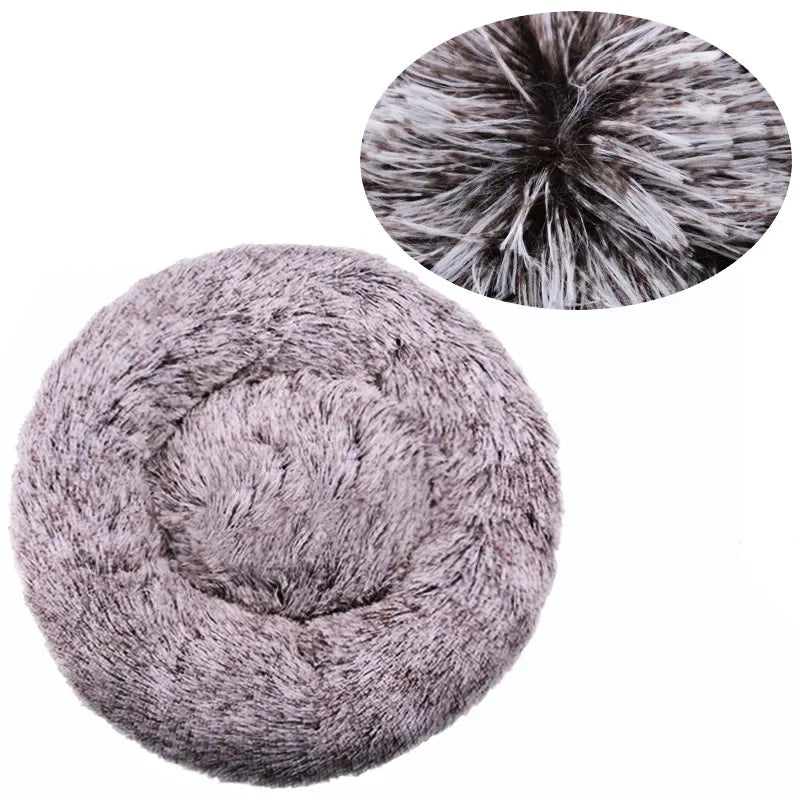 Huisdierbed rond pluche machinewasbaar Ø40-90 cm